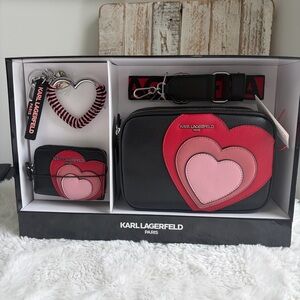 Karl Lagerfeld heart logo Bag Set